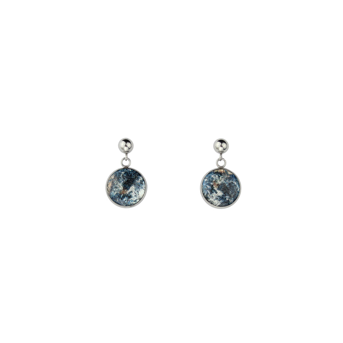 I LOVE MY WORLD PLANET EARTH DANGLE DROP EARRINGS - M030 - in Circle Box