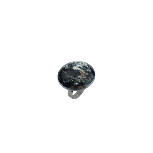 I LOVE MY WORLD PLANET EARTH LARGE ADJUSTABLE RING - D693