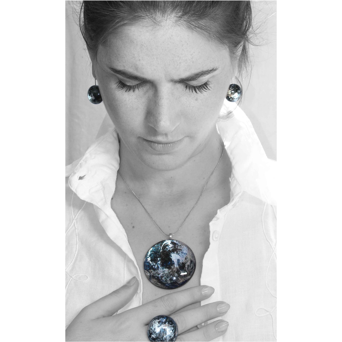 I LOVE MY WORLD PLANET EARTH LARGE ADJUSTABLE RING - D693