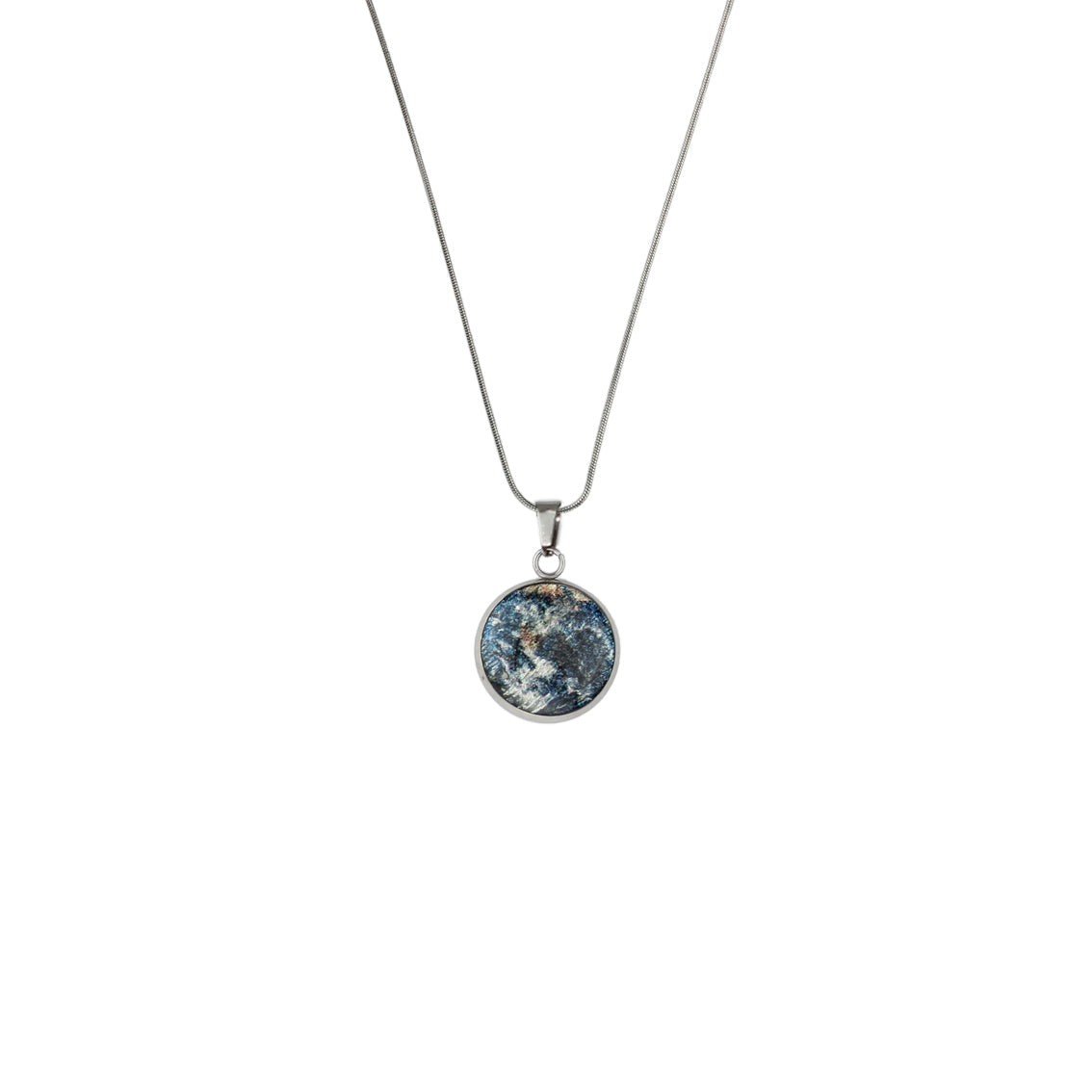 I LOVE MY WORLD PLANET EARTH XS CIRCLE PENDANT ON A CHAIN NECKLACE - M028 - in Circle Box