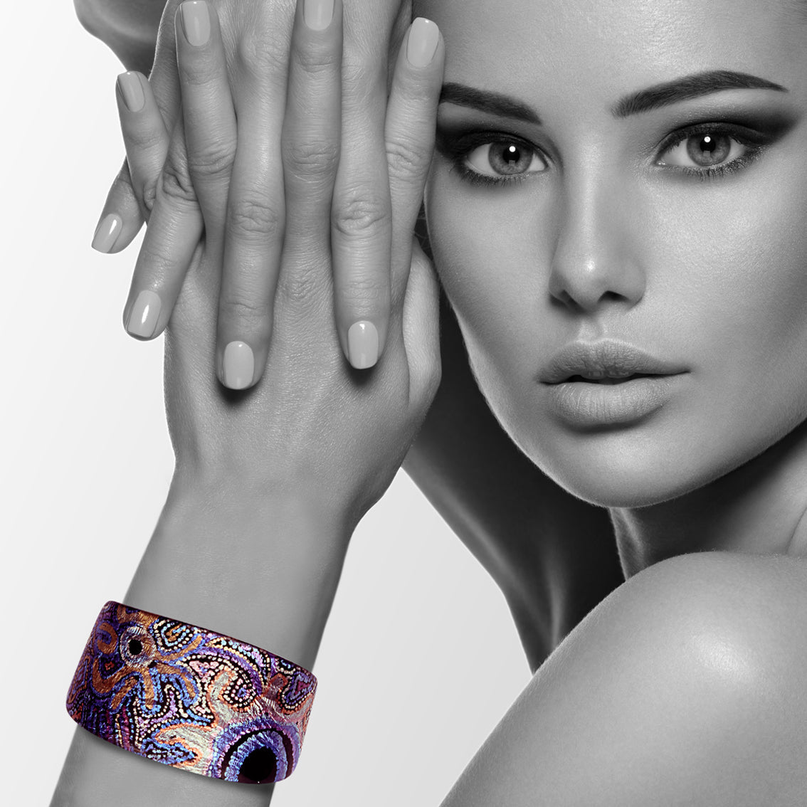 JOY PURPLE ADJUSTABLE WIDE BRACELET - SD100