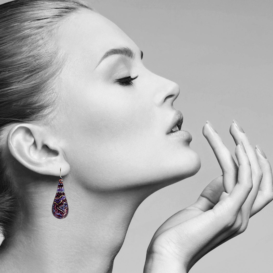 DANDLE DROP JOY LARGE PURPLE EARRINGS - SD086