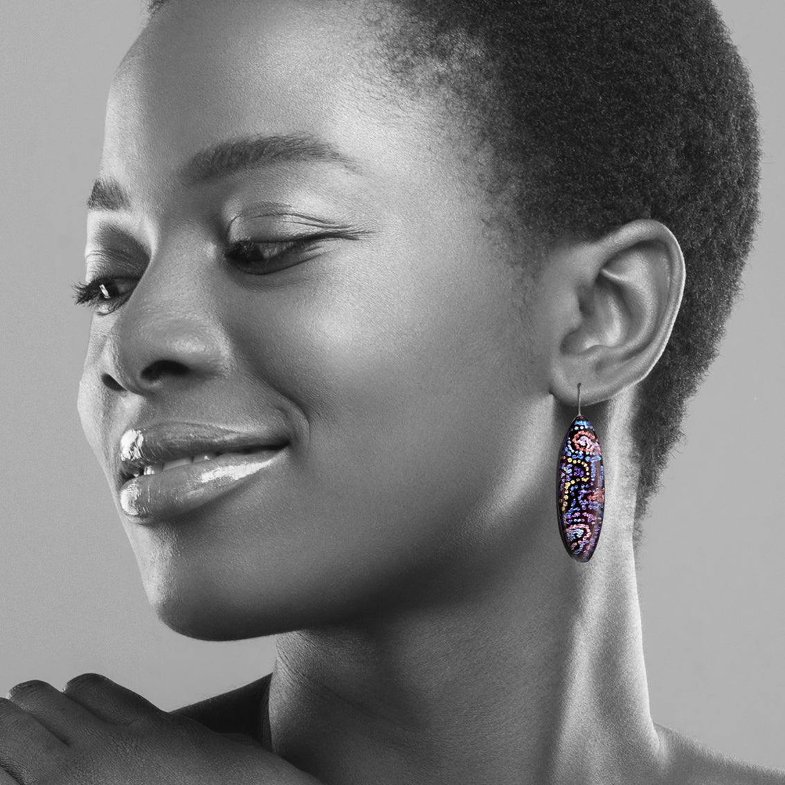 DANDLE DROP JOY LONG PURPLE EARRINGS - SD085