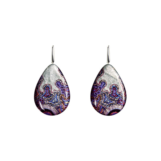 DANDLE DROP JOY STATEMENT XXL PURPLE EARRINGS - SD088