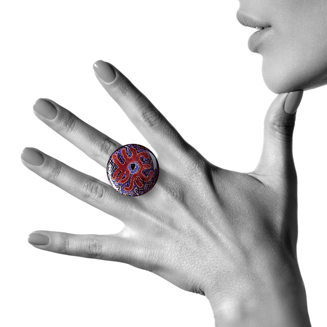 JOY PURPLE STATEMENT ADJUSTABLE RING - SD102