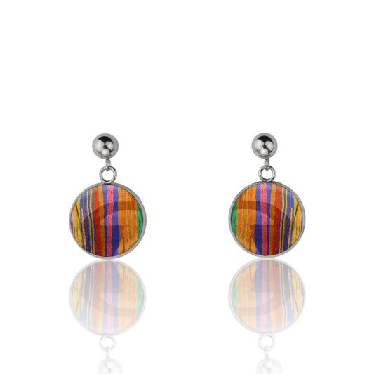 JUDY BRIGHT COLORS DANGLE DROP CIRCLE EARRINGS - M036 - in Circle Box