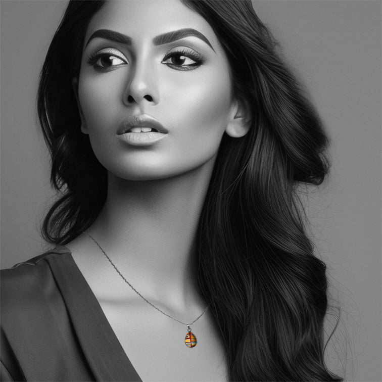 JUDY BRIGHT COLORS XS DROP PENDANT ON A CHAIN NECKLACE - SD408 - in Circle Box