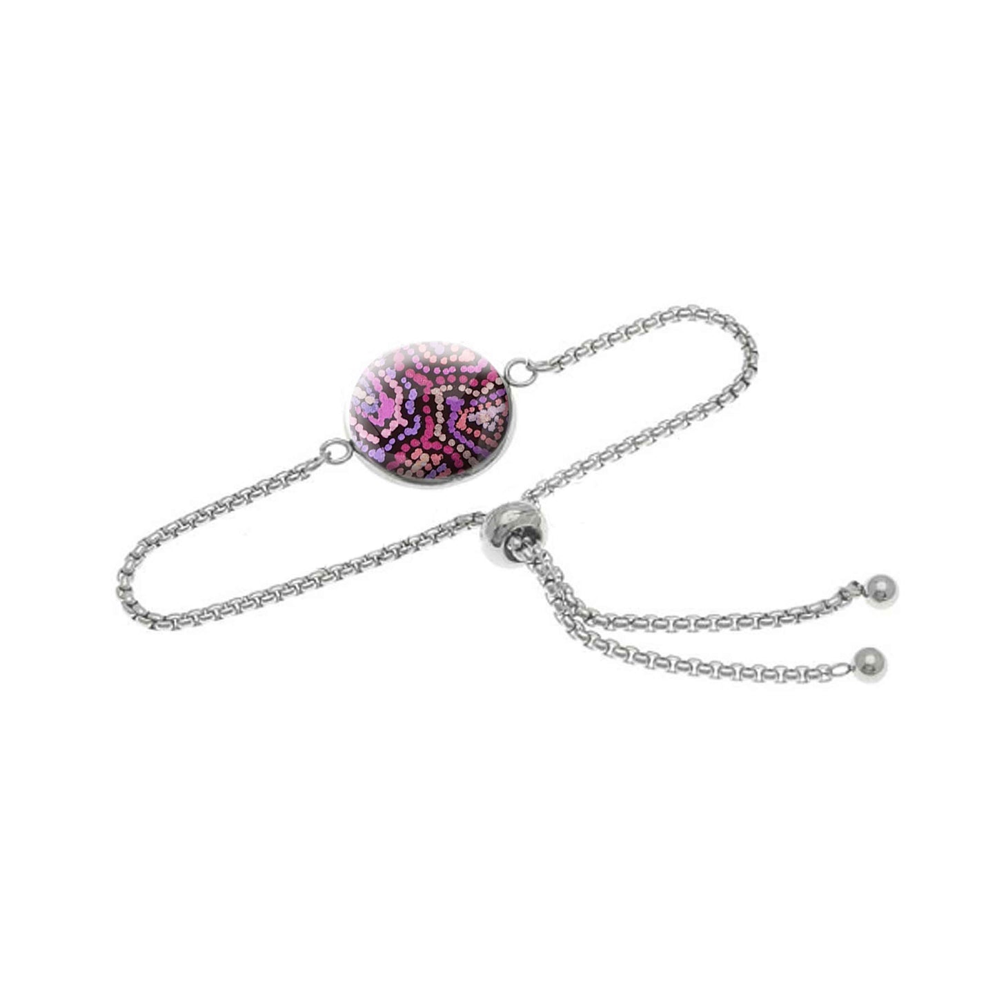 JOY PURPLE PINK CHAIN BRACELET - B128