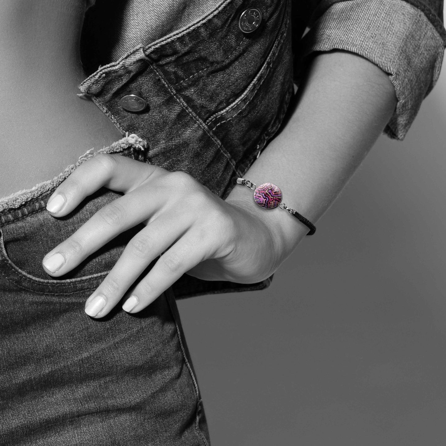 JOY PURPLE PINK CORD BRACELET - B126