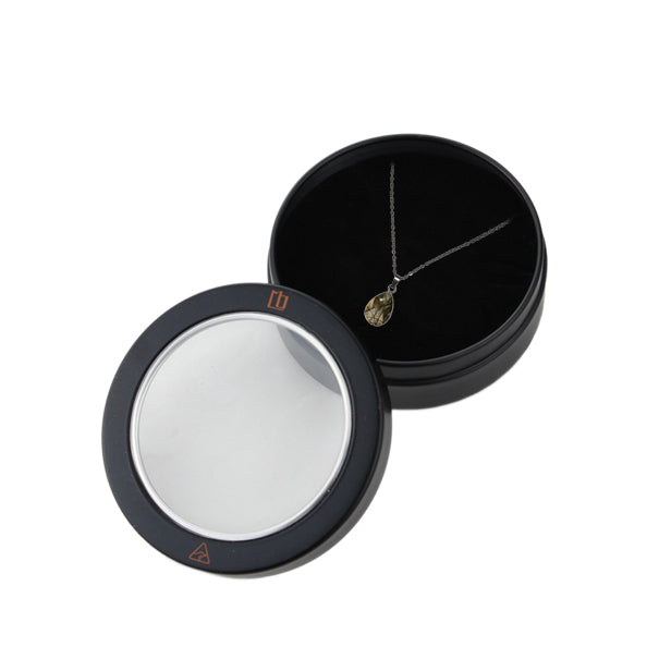 KALEIDOSCOPE GOLD AND BLACK XS DROP PENDANT ON A CHAIN NECKLACE - D797 - in Circle Box