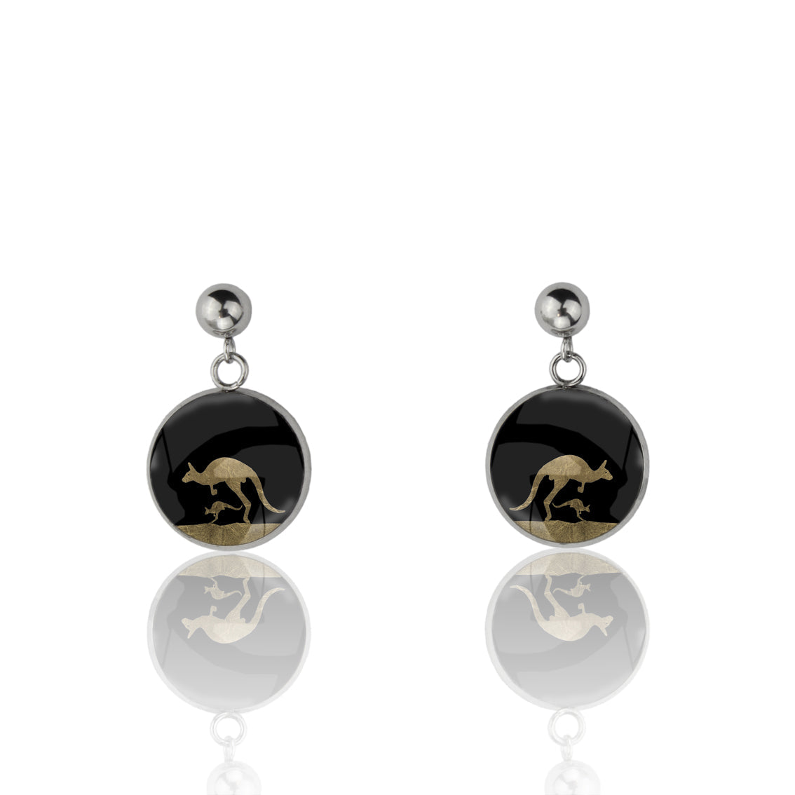 KANGAROO DANGLE DROP CIRCLE EARRINGS - MFY138S - on Satchel