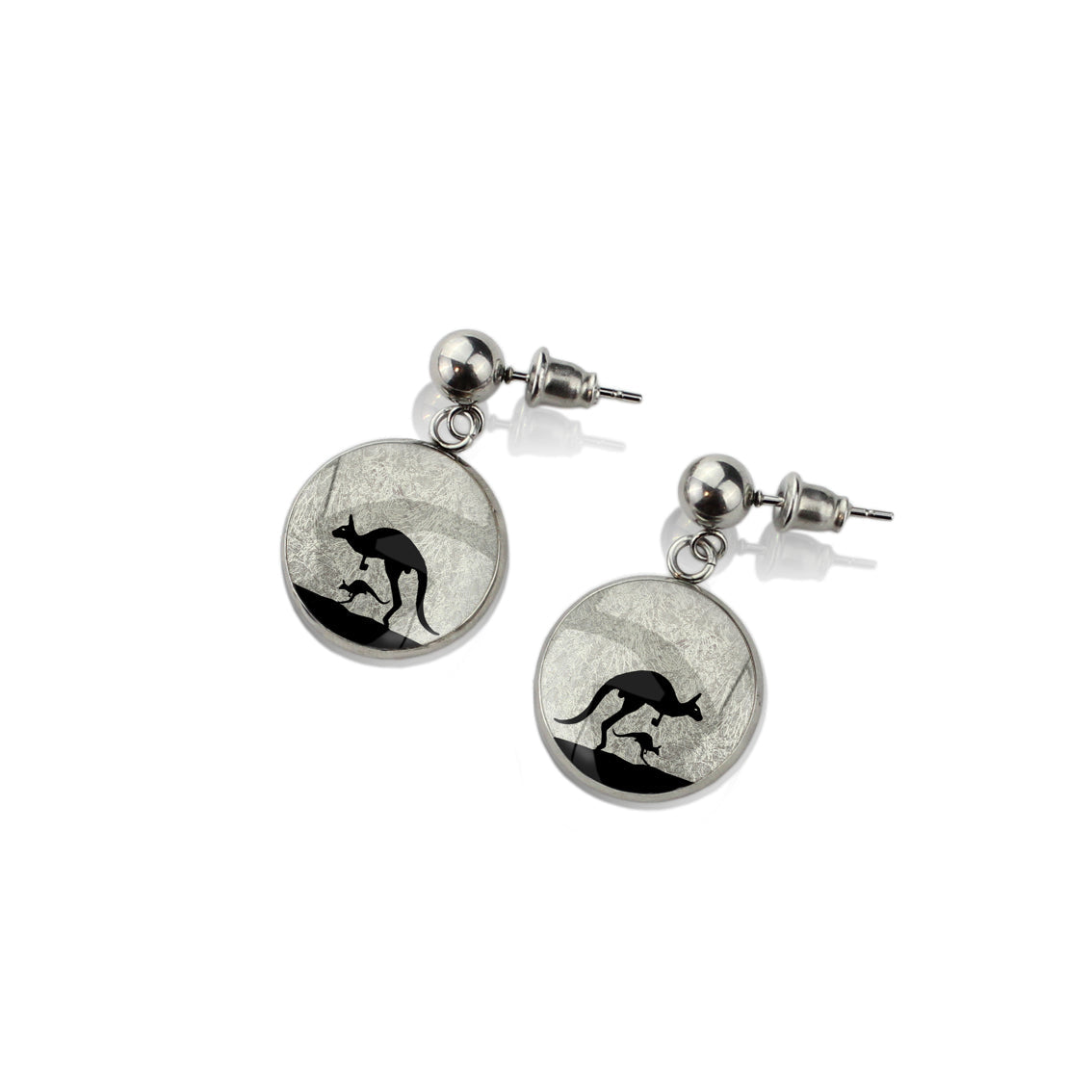 KANGAROO DANGLE DROP CIRCLE EARRINGS - MFY138S - on Satchel