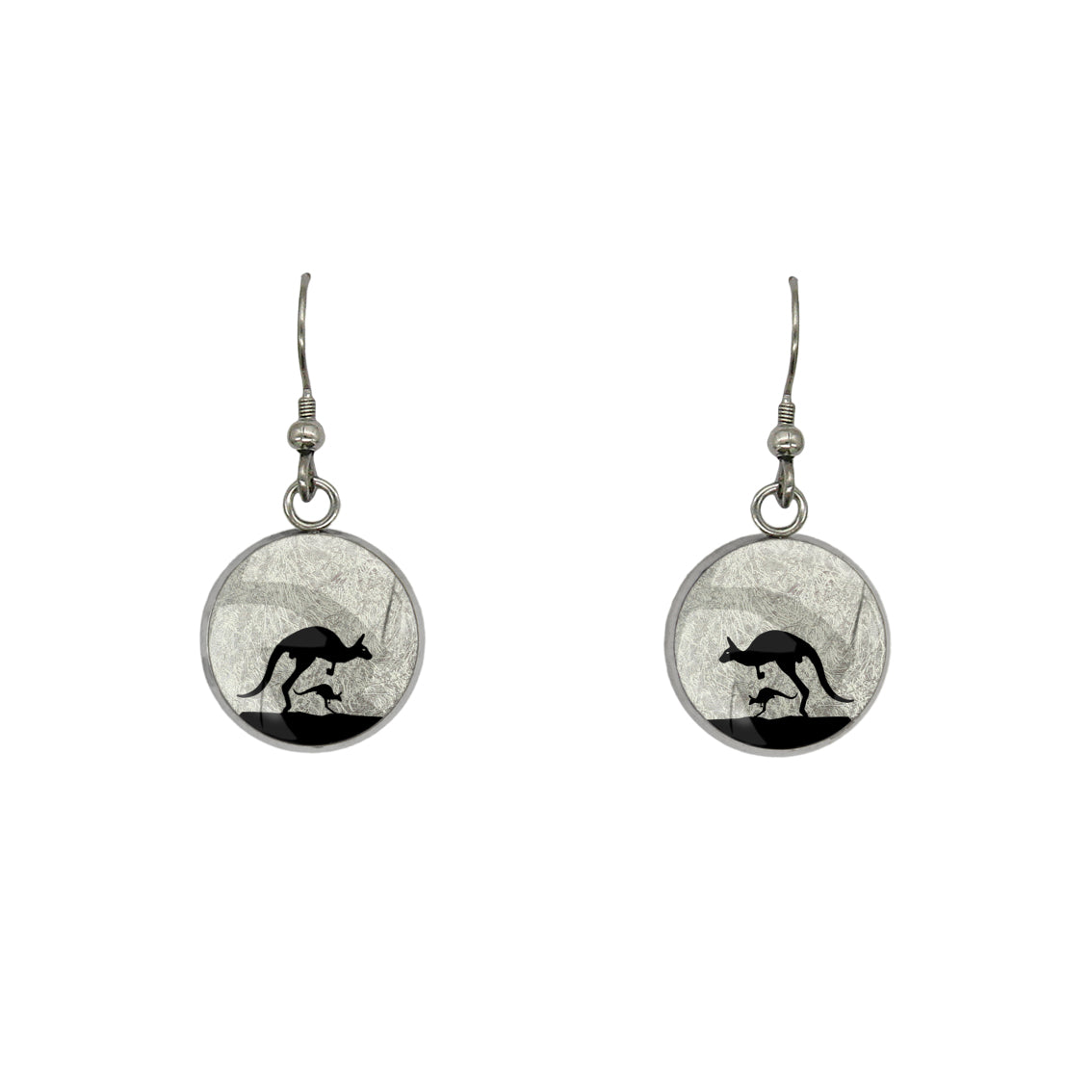 KANGAROO DANGLE DROP CIRCLE EARRINGS - MFY138S - on Satchel