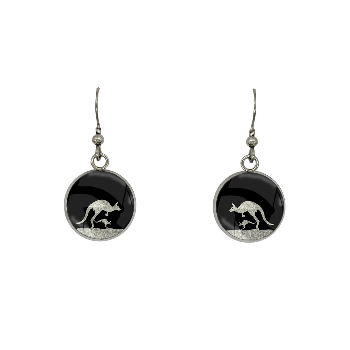 KANGAROO DANGLE DROP CIRCLE EARRINGS - MFY138S - on Satchel