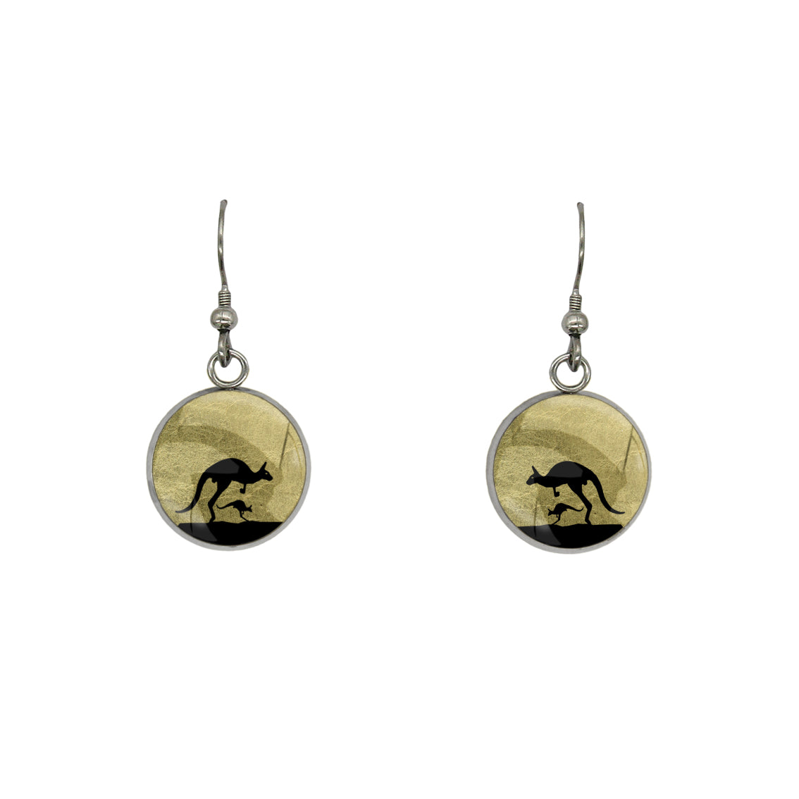 KANGAROO DANGLE DROP CIRCLE EARRINGS - MFY138S - on Satchel