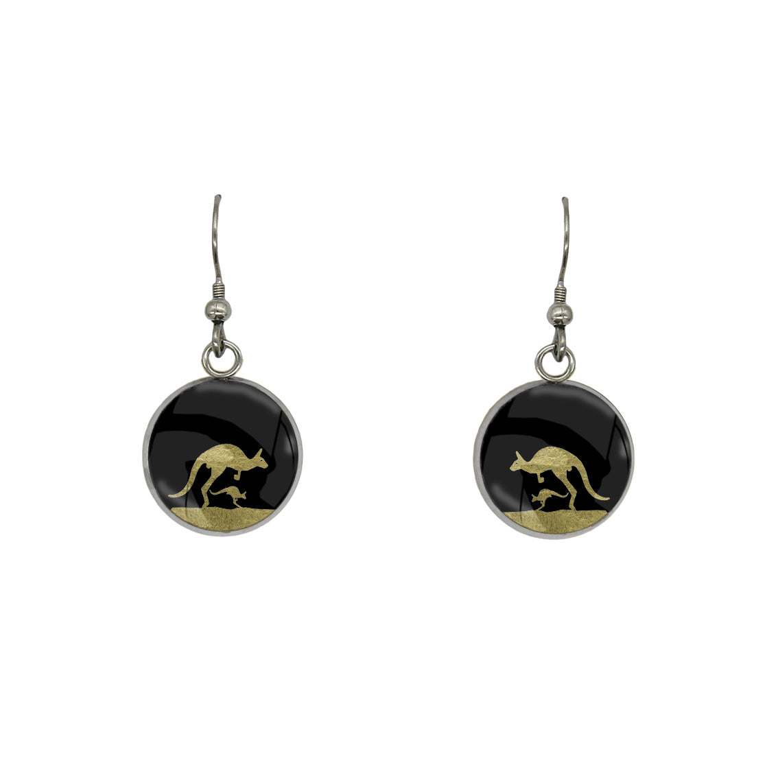 KANGAROO DANGLE DROP CIRCLE EARRINGS - MFY138S - on Satchel