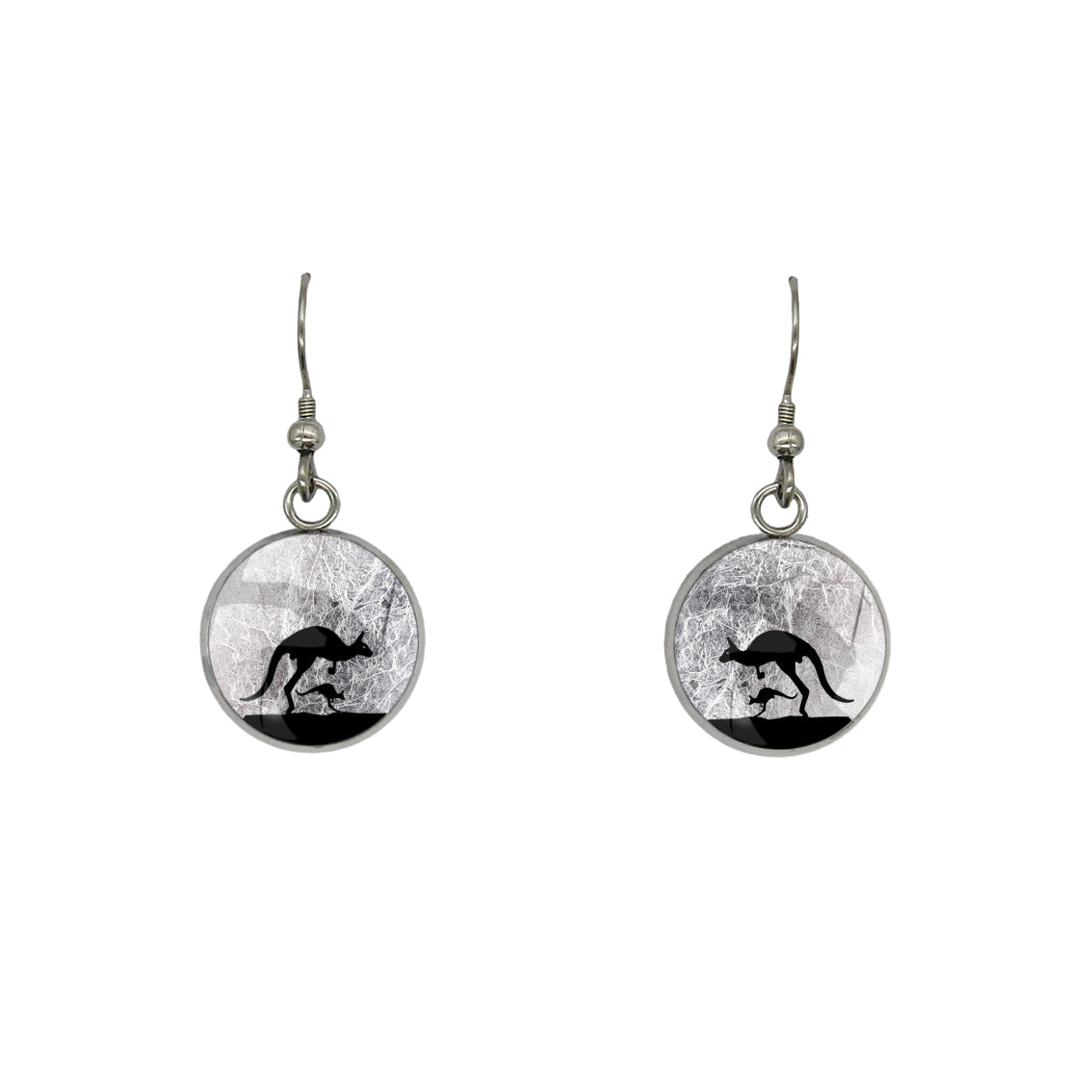 KANGAROO DANGLE DROP CIRCLE EARRINGS - MFY138S - on Satchel