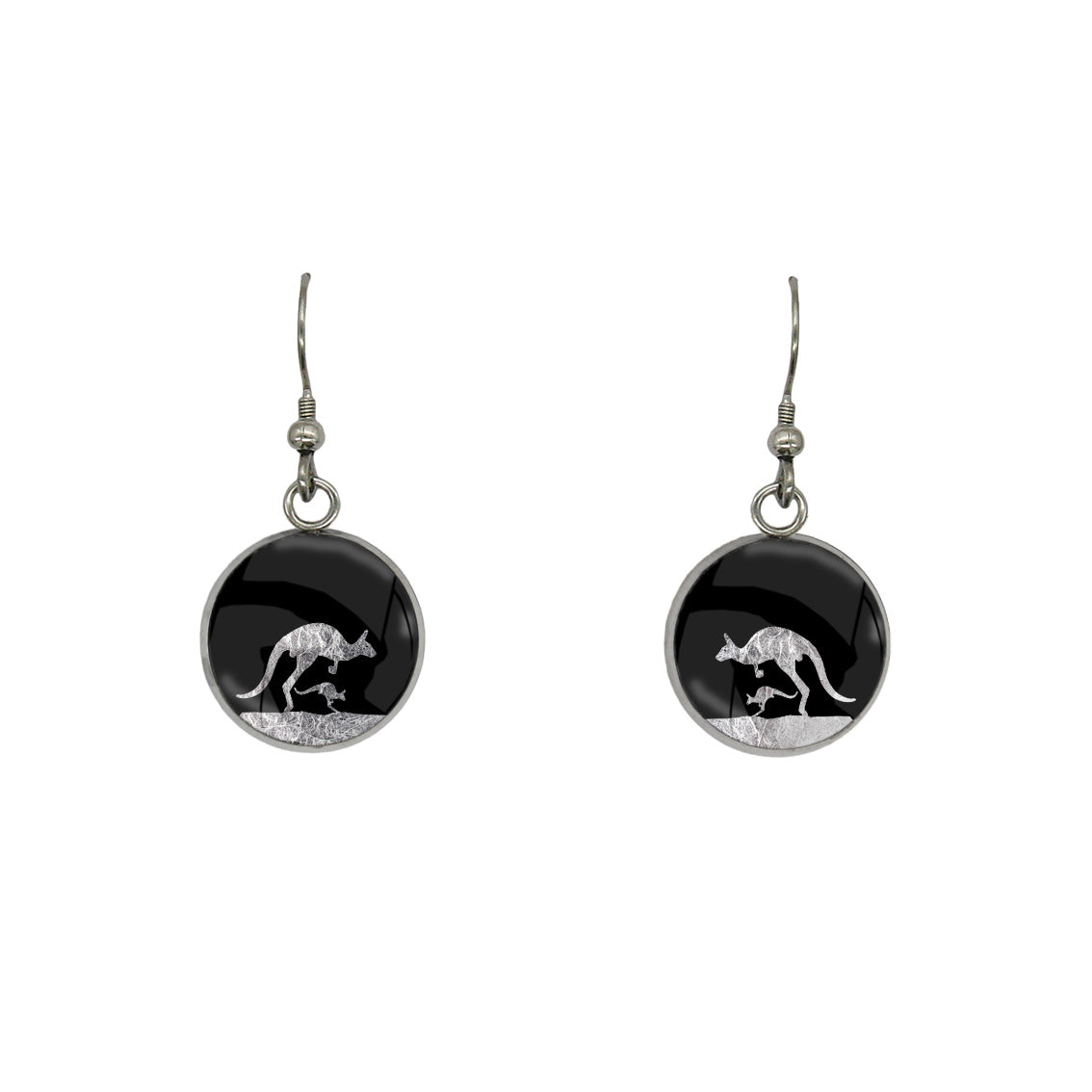 KANGAROO DANGLE DROP CIRCLE EARRINGS - MFY138S - on Satchel