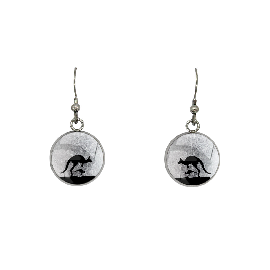KANGAROO DANGLE DROP CIRCLE EARRINGS - MFY138S - on Satchel