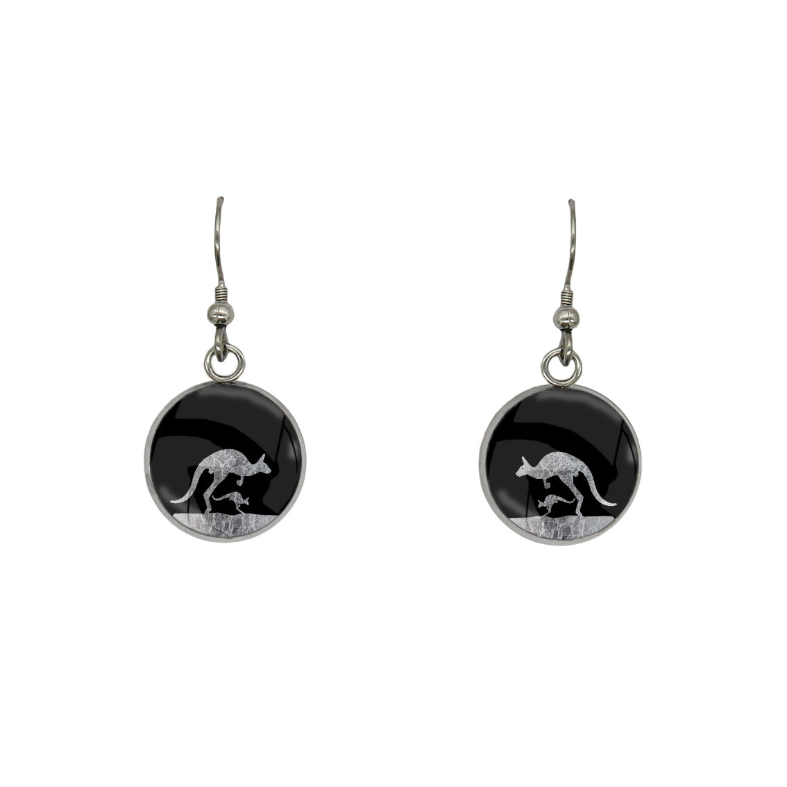 KANGAROO DANGLE DROP CIRCLE EARRINGS - MFY138S - on Satchel