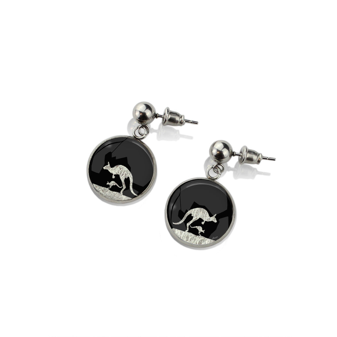 KANGAROO DANGLE DROP CIRCLE EARRINGS - MFY138S - on Satchel