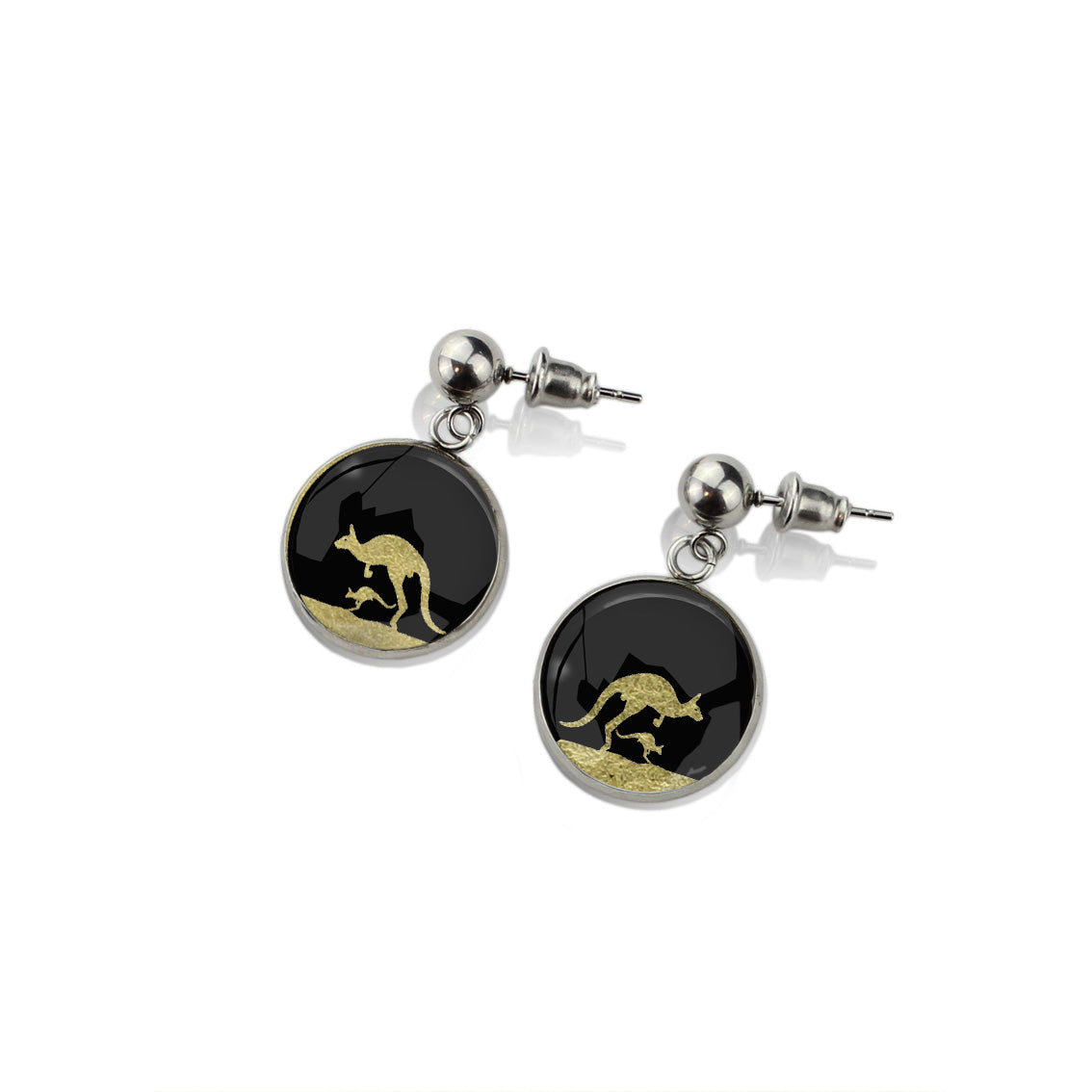 KANGAROO DANGLE DROP CIRCLE EARRINGS - MFY138S - on Satchel