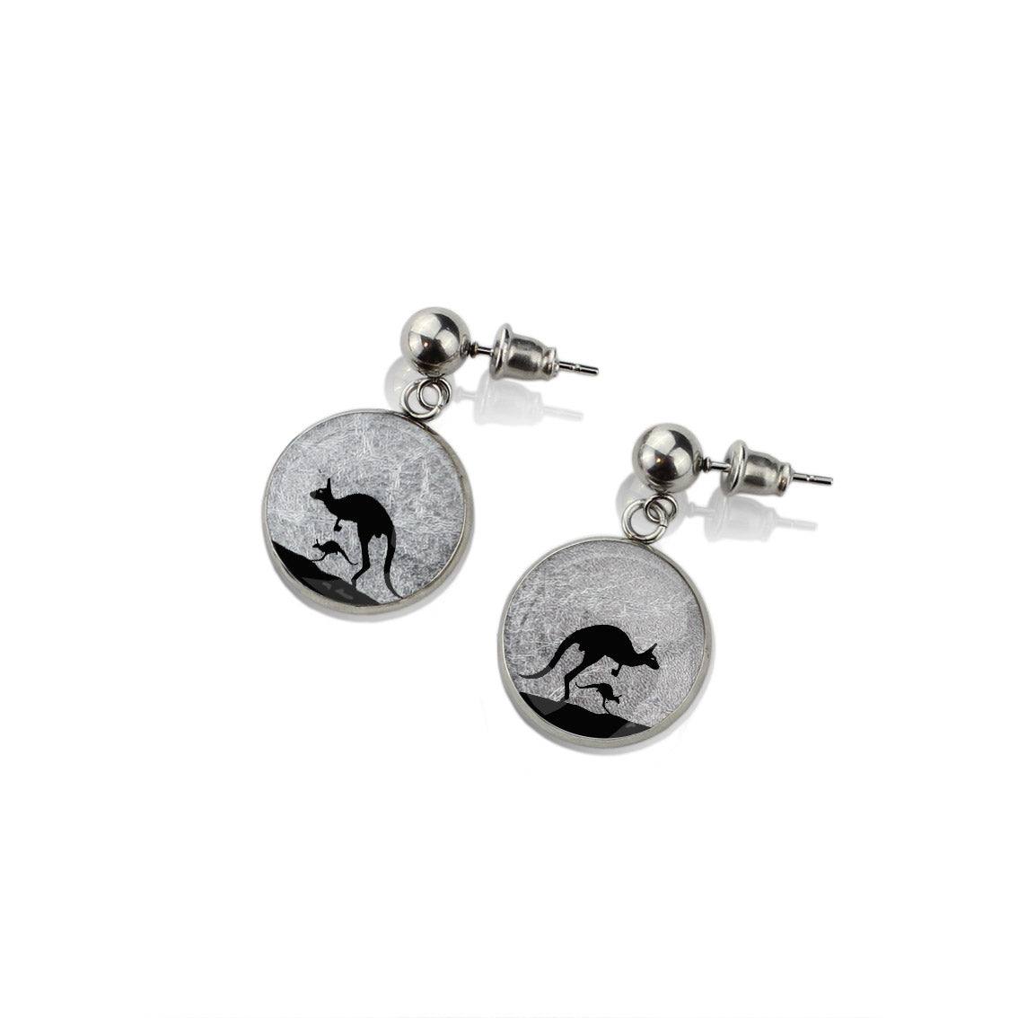 KANGAROO DANGLE DROP CIRCLE EARRINGS - MFY138S - on Satchel