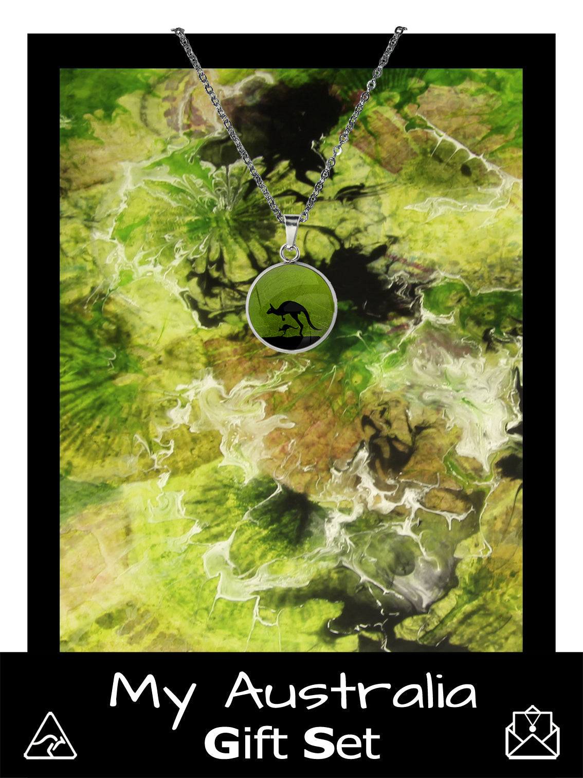 CARD AND ANIMALS FROM THE AUSTRALIAN BUSH GREEN GIFT SET - MAG002