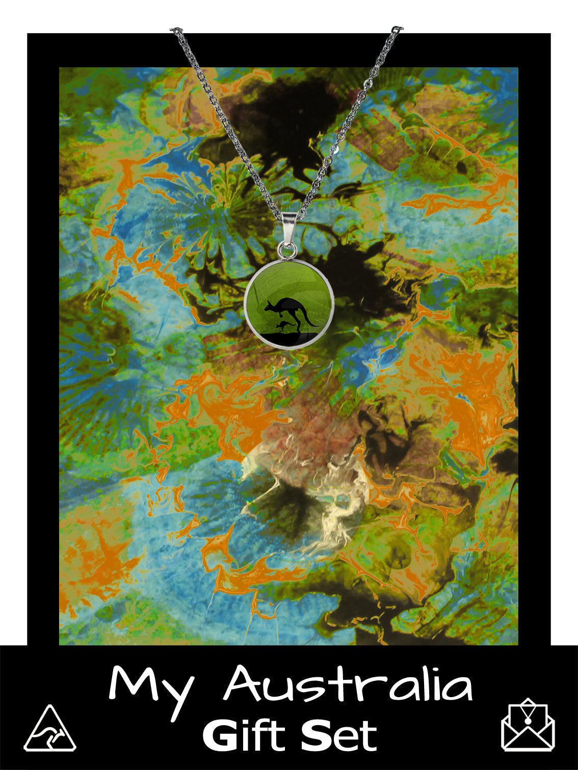 CARD AND ANIMALS FROM THE AUSTRALIAN BUSH GREEN GIFT SET - MAG002