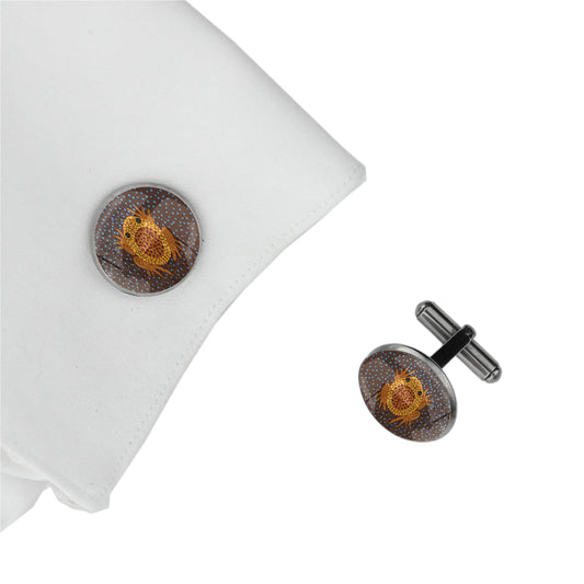 KATHLEEN DESERT FROG CIRCLE ELEGANT CUFFLINKS - M111