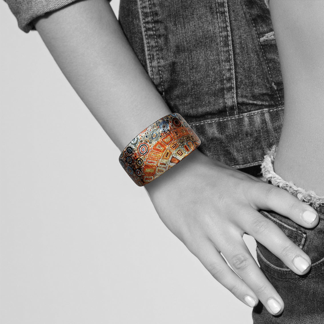CROCODILE STORY ADJUSTABLE WIDE BRACELET - SD306