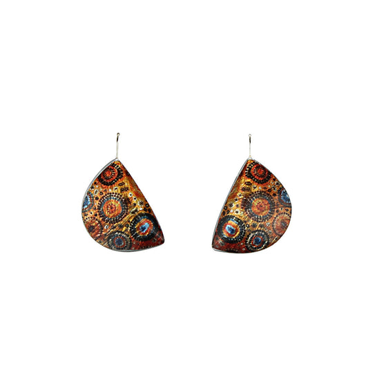 DANDLE DROP CROCODILE STORY MOON SHAPE EARRINGS - SD293