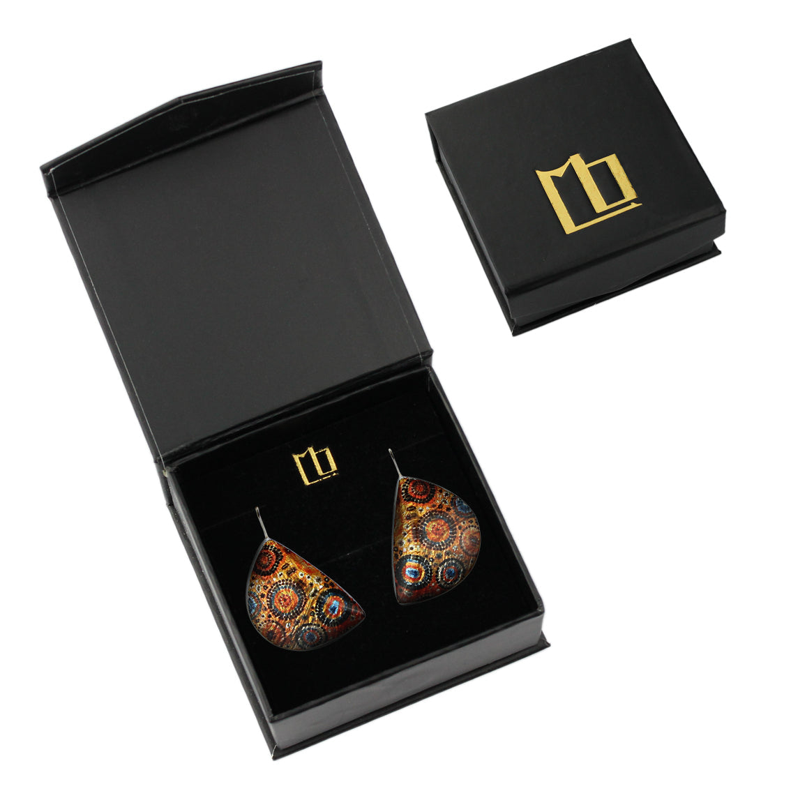 DANDLE DROP CROCODILE STORY MOON SHAPE EARRINGS - SD293