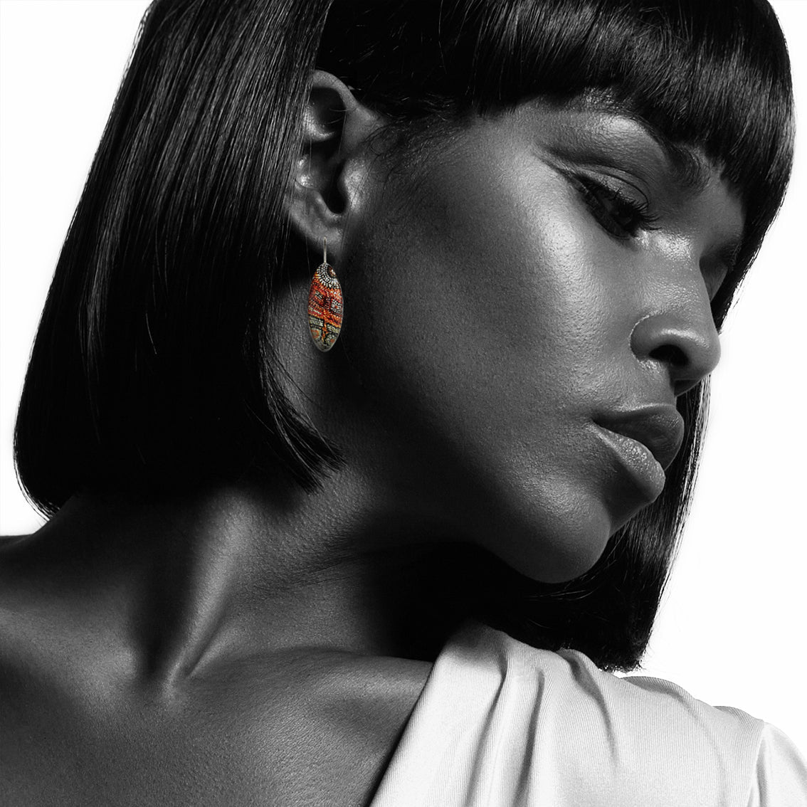 DANDLE DROP CROCODILE STORY NARROW EARRINGS - SD290