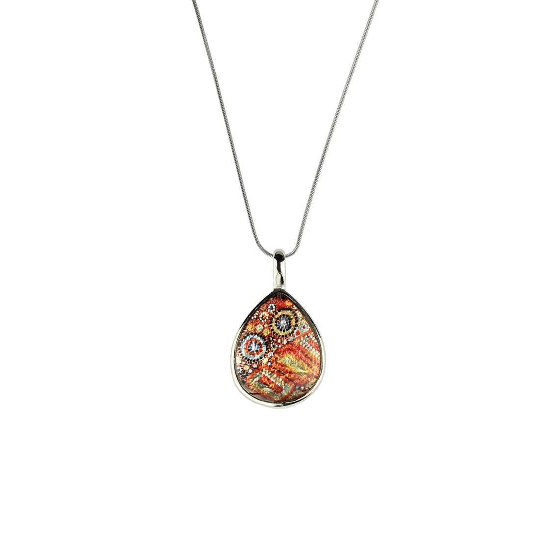 CROCODILE STORY DROP PENDANT ON A CHAIN NECKLACE - SD297S - on Satchel