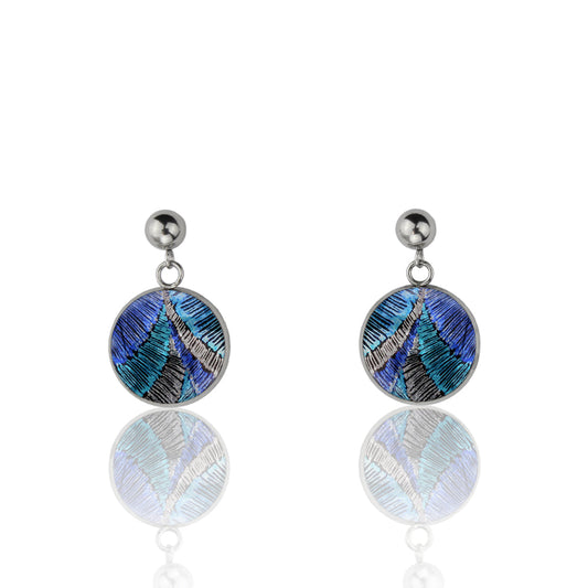 KERRY PERON ISLANDS BLUE DANGLE DROP CIRCLE EARRINGS - M095S - on Satchel