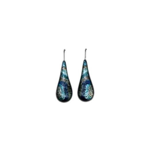 KERRY PERON ISLANDS BLUE DANGLE DROP LARGE M EARRINGS - D541