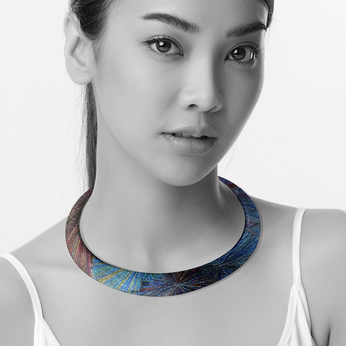 WOMAN SEA STORY BLUE ADJUSTABLE FITTED NECKLACE - SD319