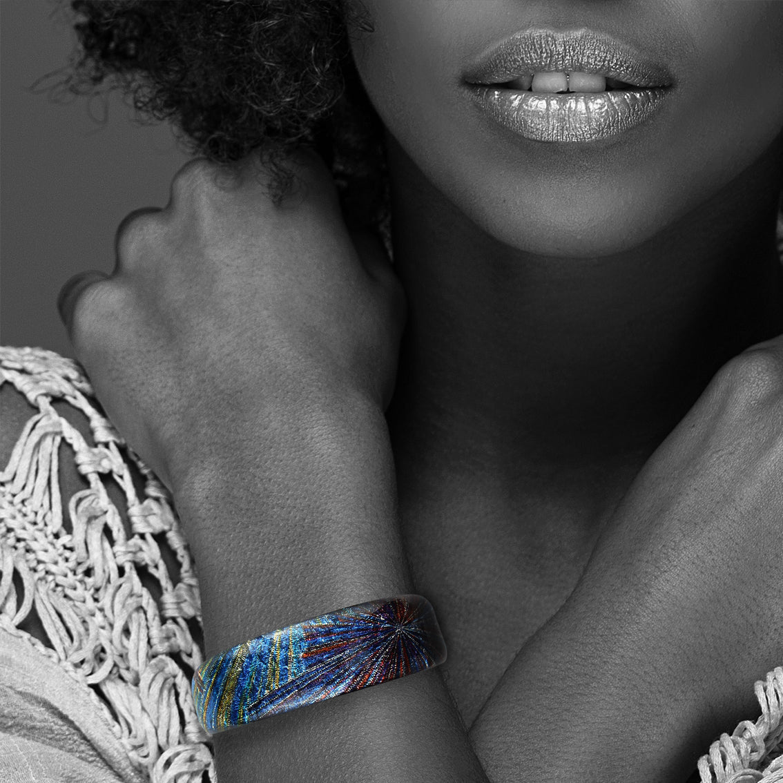 WOMAN SEA STORY BLUE ADJUSTABLE NARROW BRACELET - SD322