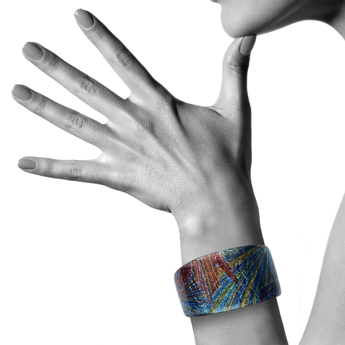 WOMAN SEA STORY BLUE ADJUSTABLE WIDE BRACELET - SD323