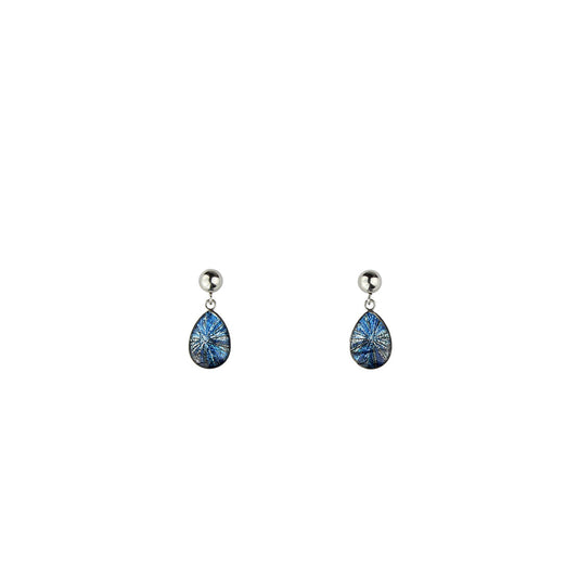 DANDLE DROP WOMAN SEA STORY BLUE EARRINGS - SD309 - in Circle Box