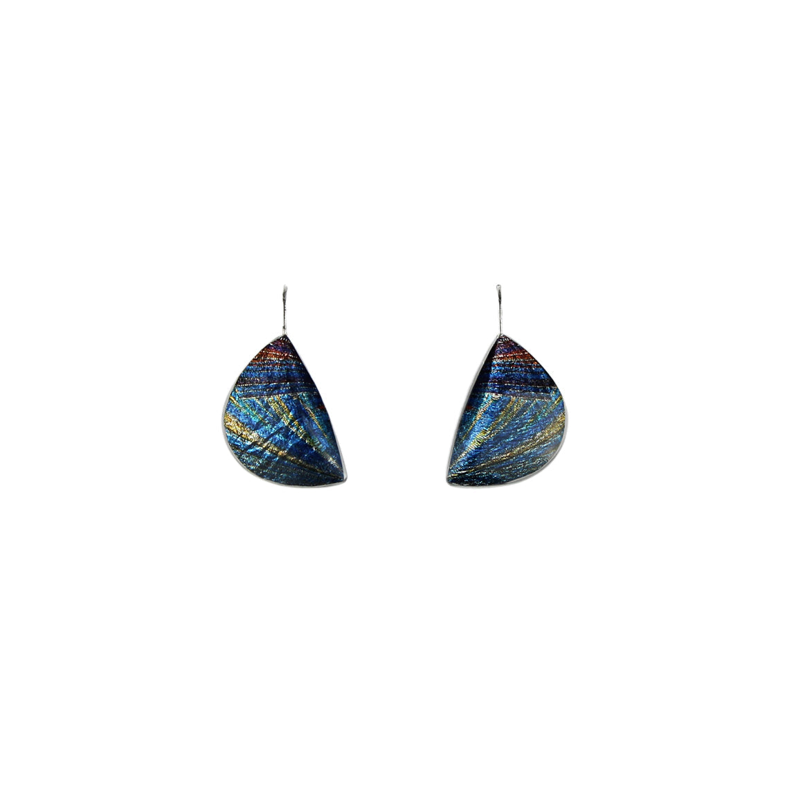 DANDLE DROP WOMAN SEA STORY HALF MOON SHAPE BLUE EARRINGS - SD310