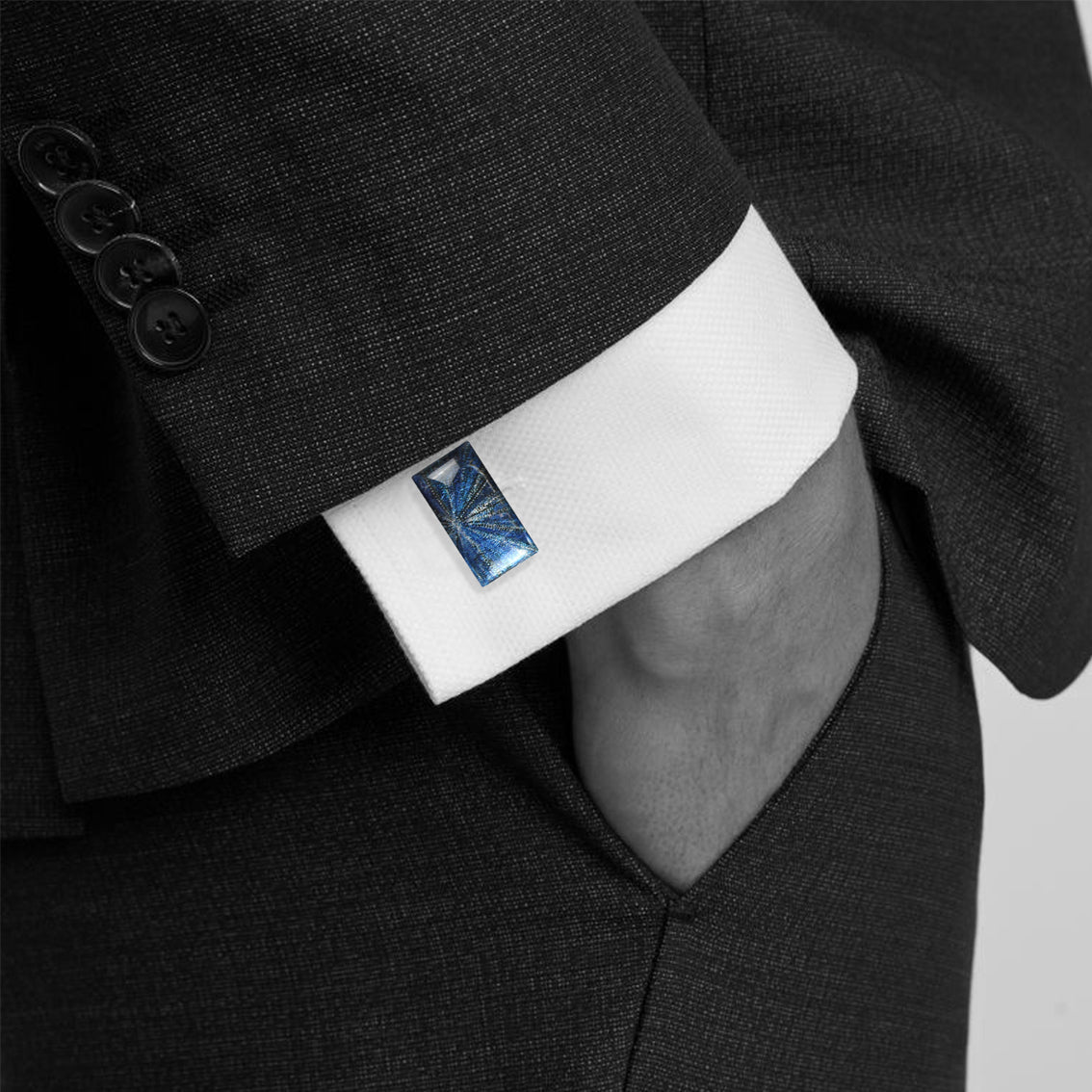WOMAN SEA STORY BLUE ELEGANT CUFFLINKS - SD326