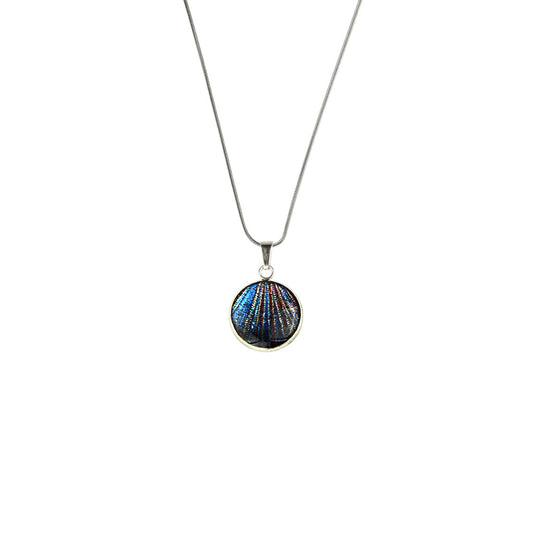 WOMAN SEA STORY BLUE XS CIRCLE PENDANT ON A CHAIN NECKLACE - SD314 - in Circle Box