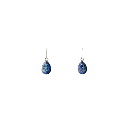 KIRSTY MINA BLUE DANGLE XS DROP EARRINGS - M042S - on Satchel