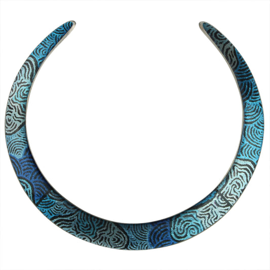 KIRSTY MINA BLUE ADJUSTABLE FITTED NECKLACE - D185