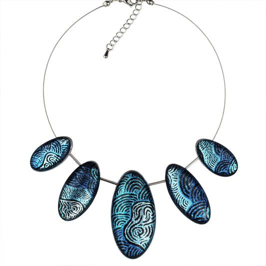 KIRSTY MINA BLUE ADJUSTABLE NECKLACE - D029