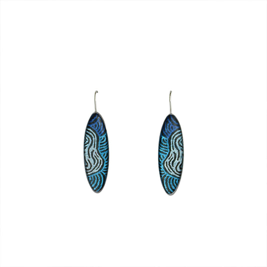 KIRSTY MINA BLUE DANGLE DROP LONG EARRINGS - D184