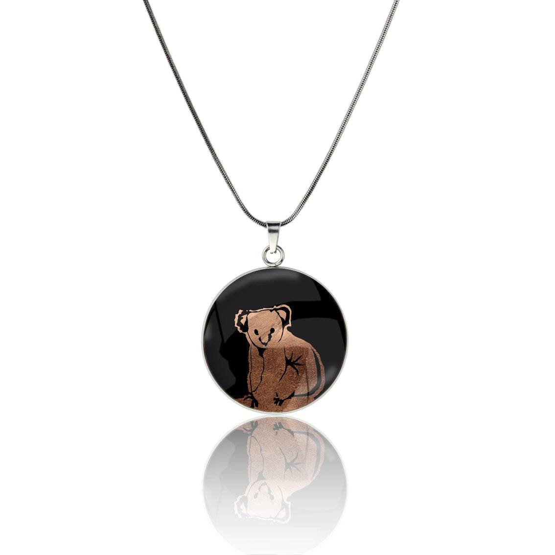 KOALA CIRCLE PENDANT ON A CHAIN NECKLACE - MFY240 - in Circle Box
