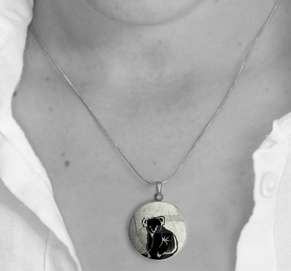 KOALA CIRCLE PENDANT ON A CHAIN NECKLACE - MFY240 - in Circle Box